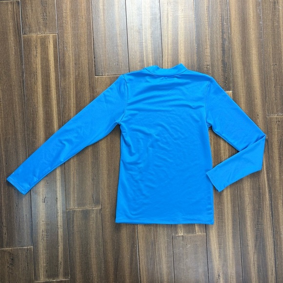 Junior size XL Champion Blue Mock Neck Long Sleeve Shirt Athletic Top - Picture 7 of 10